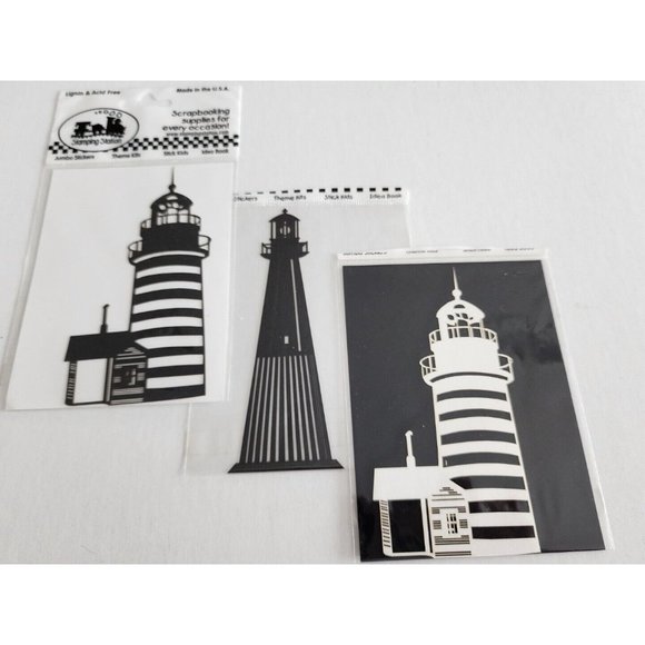 Scrapbooking DieCut Shape - Stamping Station LOT 3 LIGHTHOUSES New Vintage #24 - Picture 1 of 4